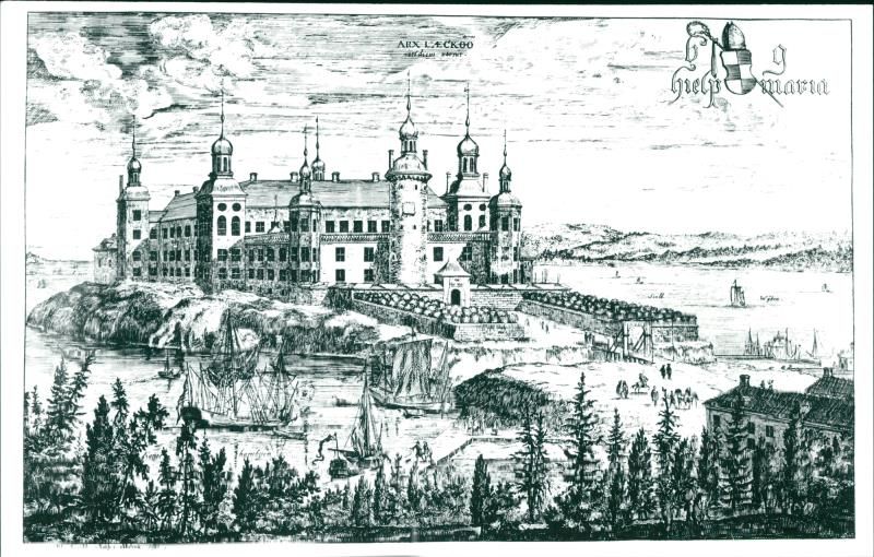 Model drawing from the 1700s by LÃ¤ckck Castle designed by Erik Dahlbergh - Vintage Photograph