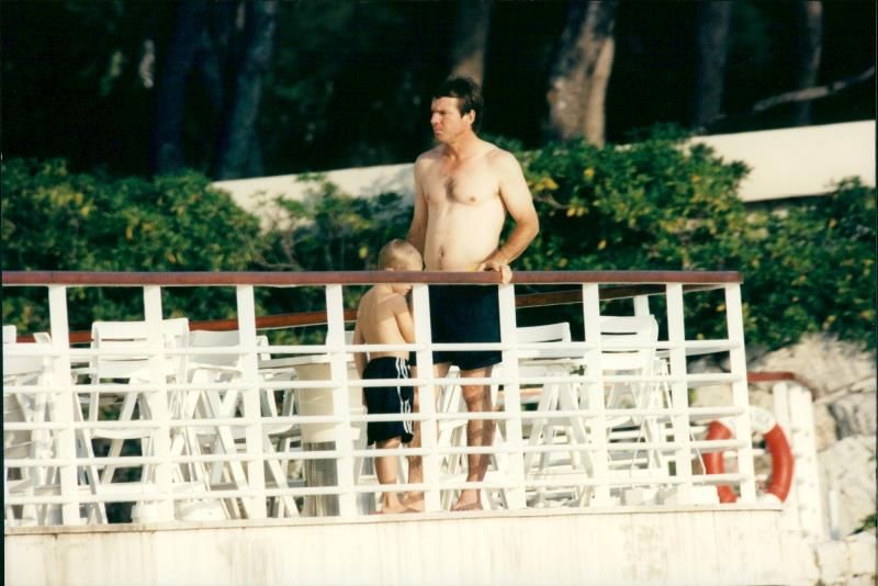 Dennis Quaid and his son Jack Henry - Vintage Photograph