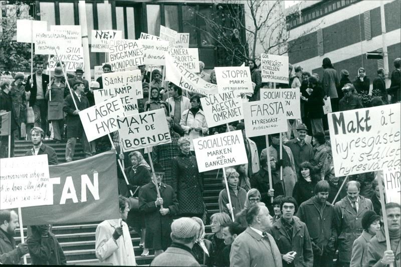 Demonstration against the high rents - Vintage Photograph