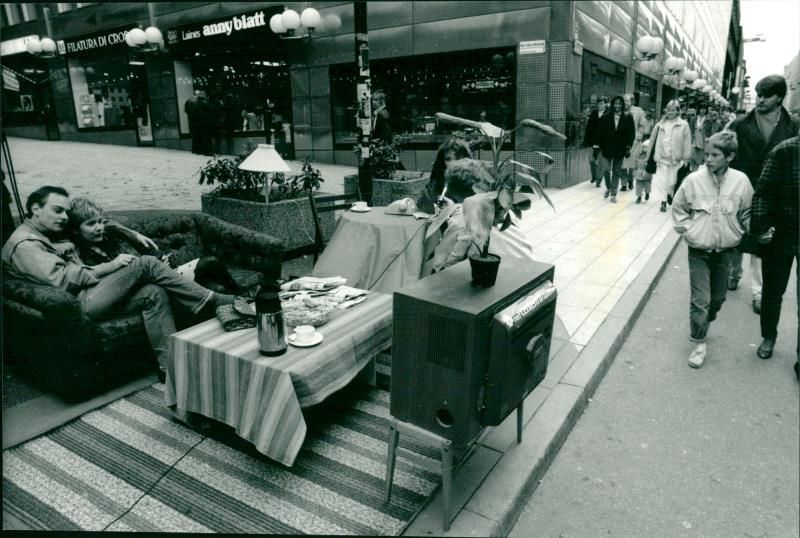 Center parties demonstrate in protest of housing shortage - Vintage Photograph