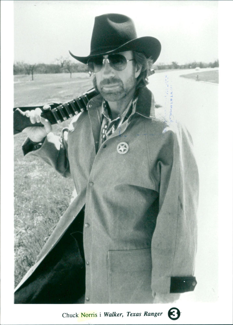 Chuck Norris in Walker, Texas Ranger - Vintage Photograph