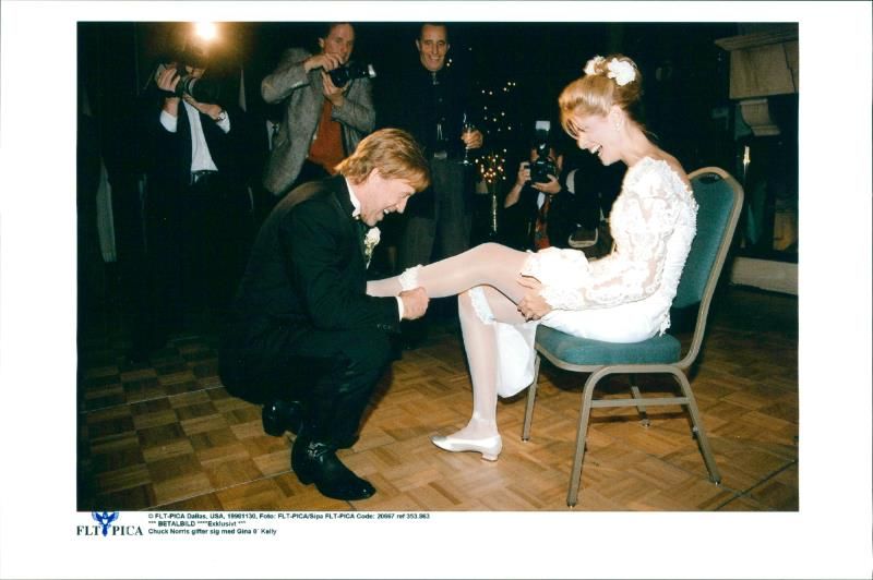 Chuck Norris marries Gena O Kelley - Vintage Photograph