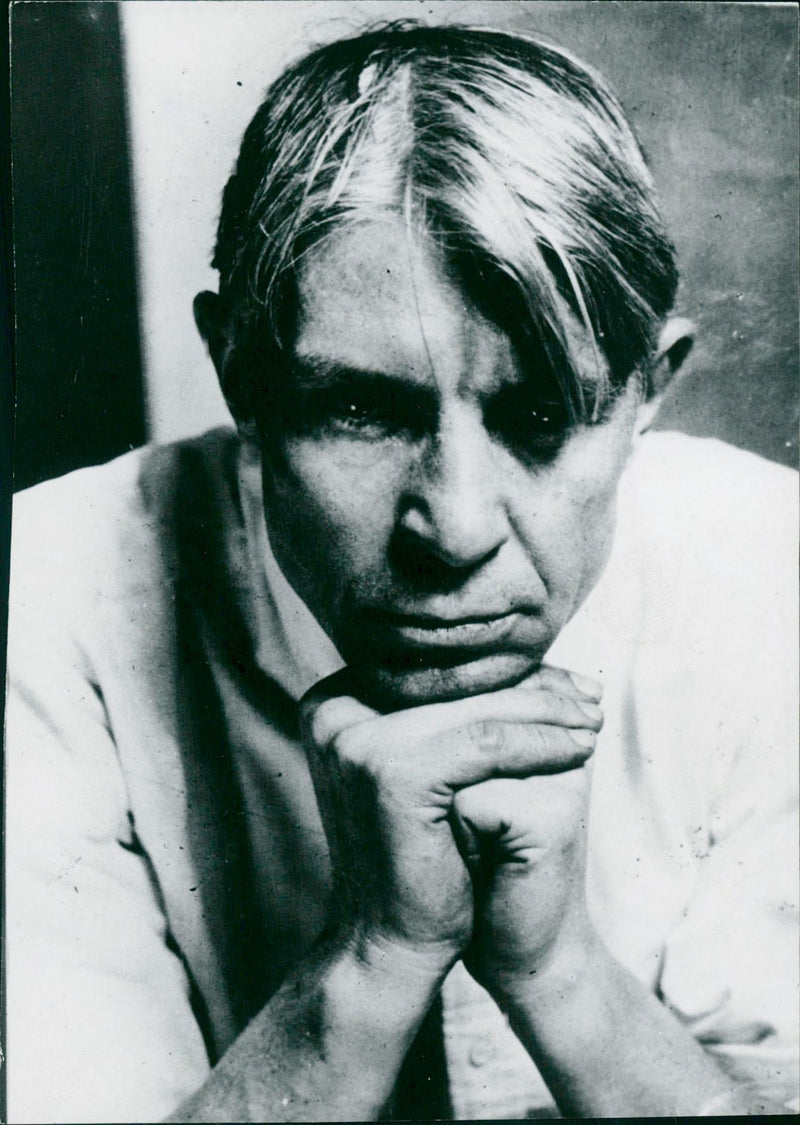 1942 LANDLUNG GRENAD SANDBURG CARI SCALED BET PICTURE LOUT POET - Vintage Photograph