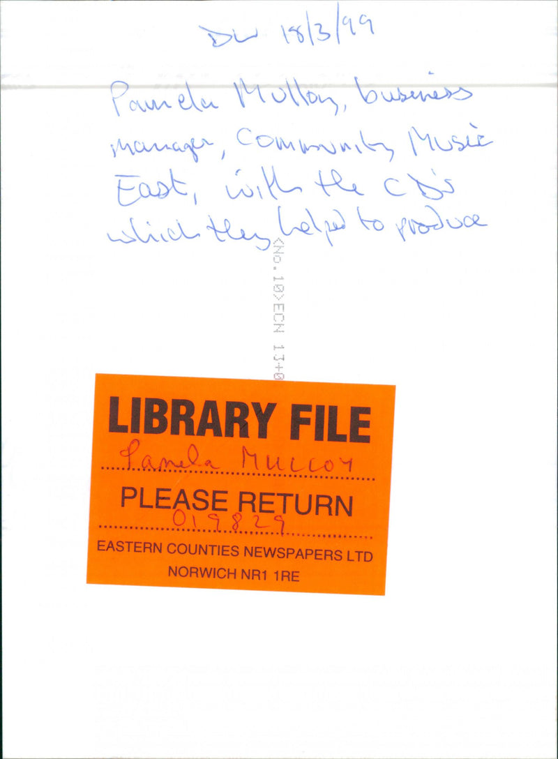 Pamela Mulloy of Community Music East - Vintage Photograph