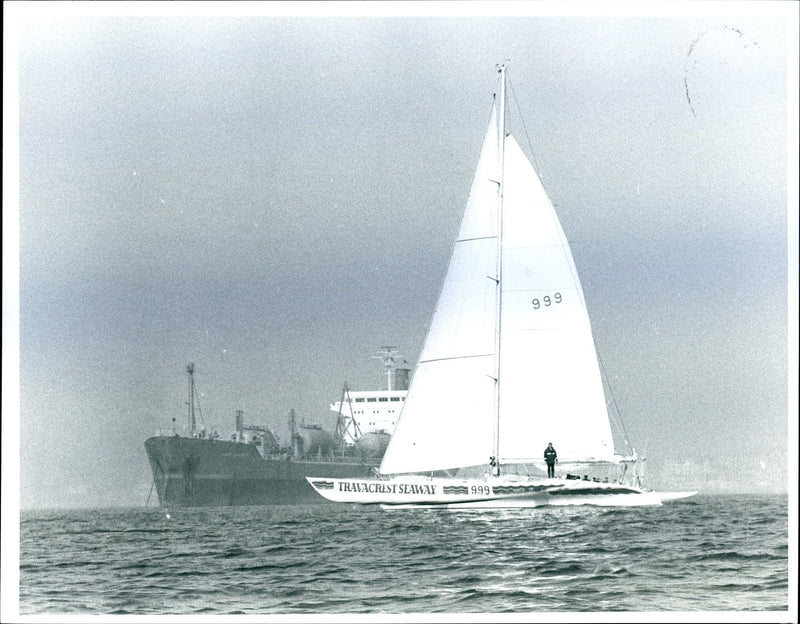Yacht 'Travacrest Seaway' on the sea - Vintage Photograph