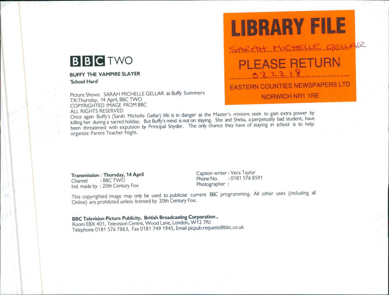 1945 THIS ED VERA BRITISH IMAGE WRITER TELEVISION - Vintage Photograph