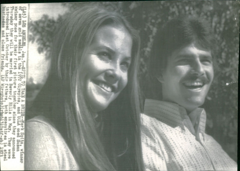 Mark Spitz to take a bride. - Vintage Photograph