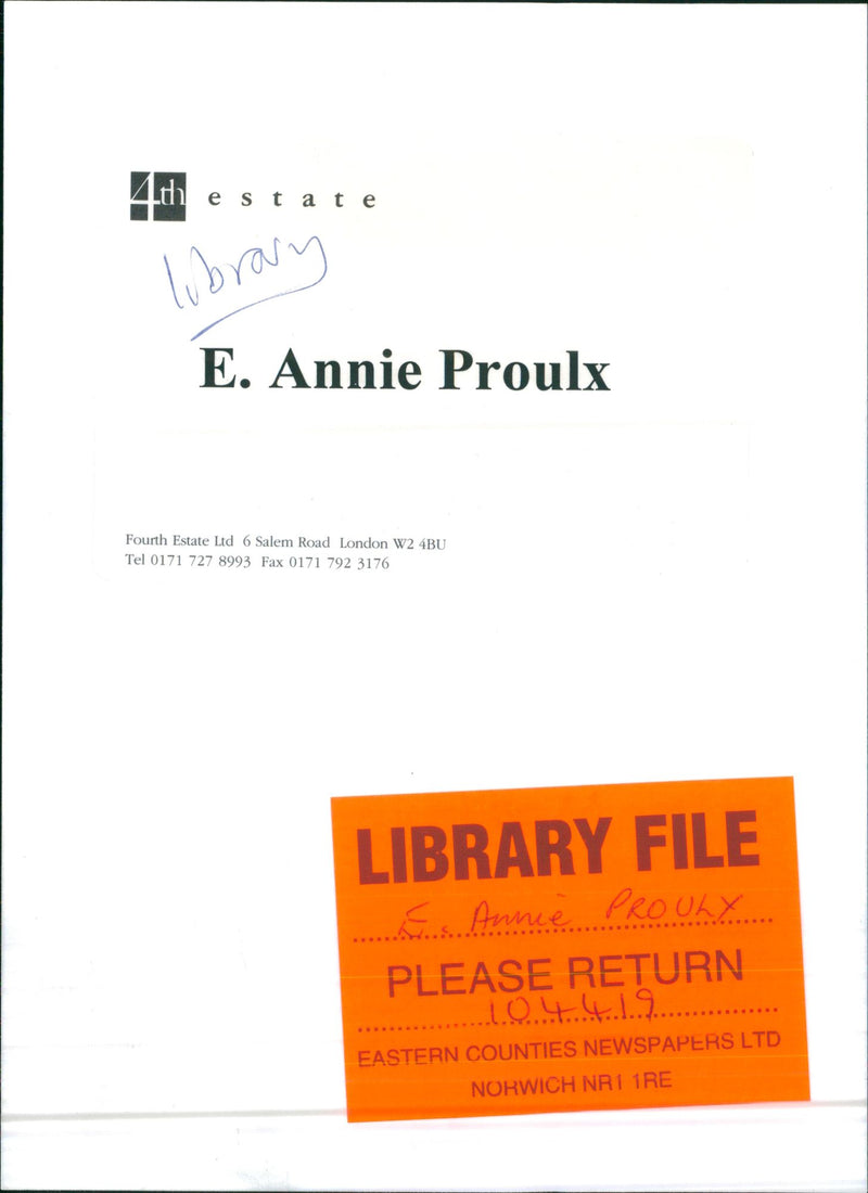 E. Annie Proulx - Vintage Photograph