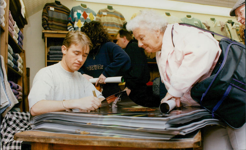 Stephen Hendry at The Sweater Shop. - Vintage Photograph