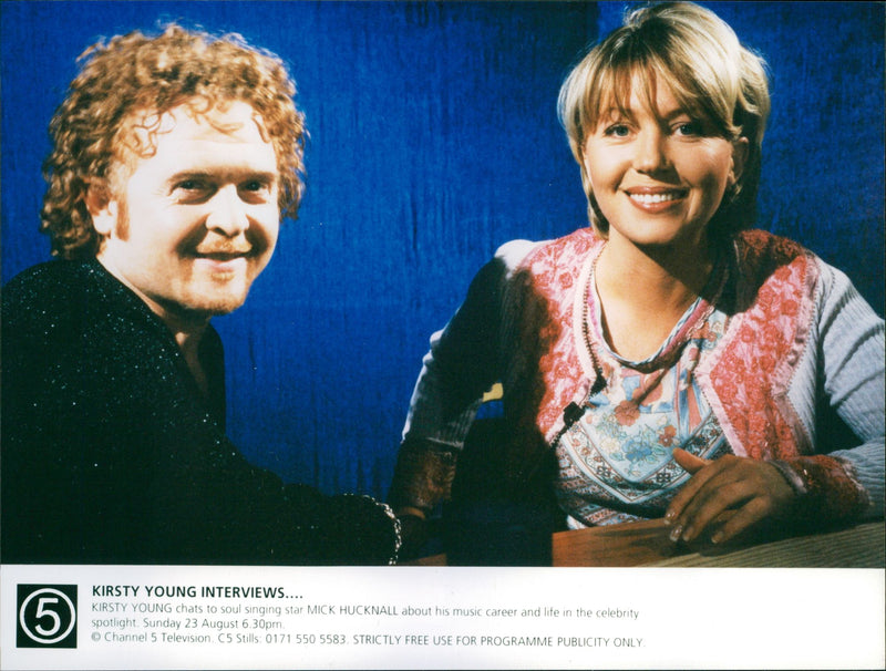 Mick Hucknall and Kirsty Young - Vintage Photograph
