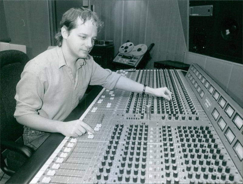 Pier Warren Sitting inside the Music Studio - Vintage Photograph