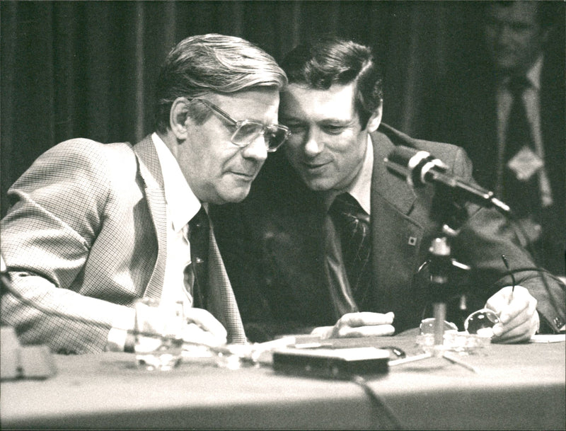 Helmut Schmidt, Politician with Speaker Klaus Bolling - Vintage Photograph