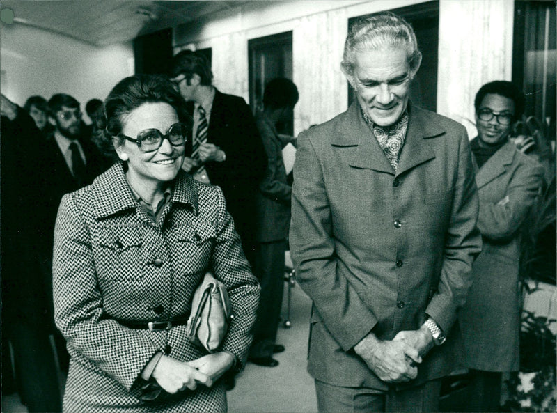 Swedish Politician Karin Soder together with Michael Manley. - Vintage Photograph