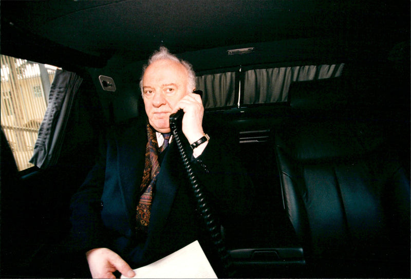 President Eduard Shevardnadze on his car phone - Vintage Photograph
