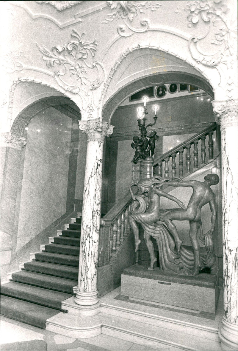 Hallwayl Palace Staircase - Vintage Photograph