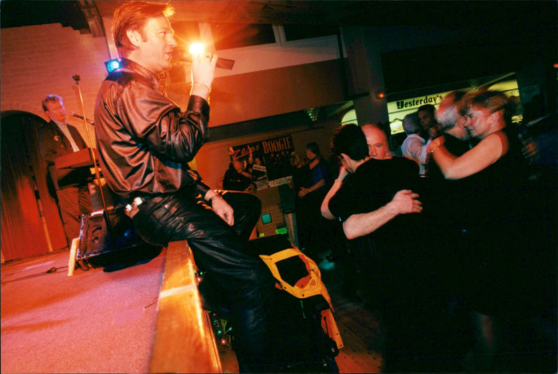 Dance band music in Brottby. Shooter singer Peter Danielsson - Vintage Photograph