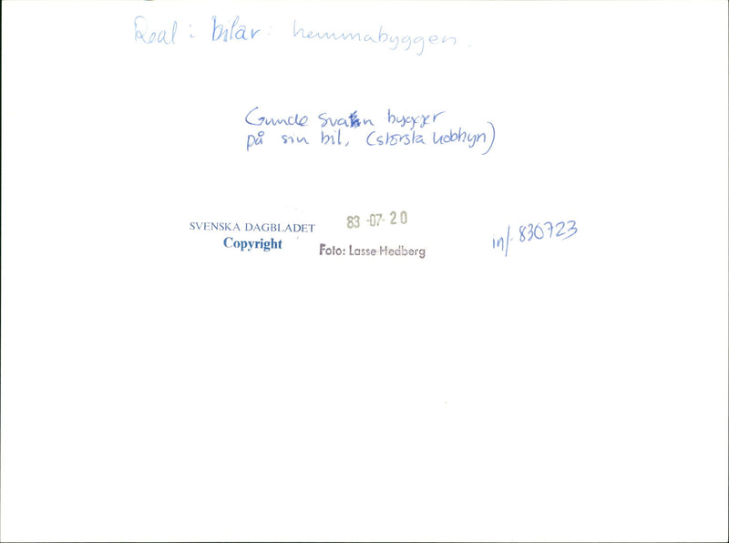 Cars: Guncle Svakn - Vintage Photograph