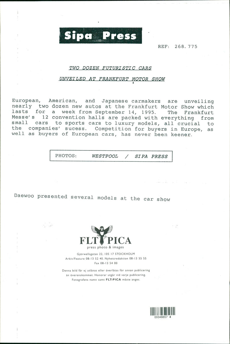 The cars. Daewoo presented several models at the car show - Vintage Photograph