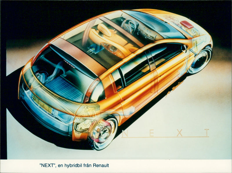 The cars. "Next", a hybrid from Renault - Vintage Photograph