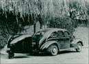 Gas-fuelled cars.  Wood gas car - Vintage Photograph