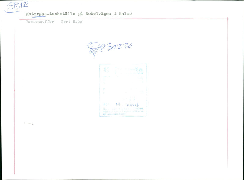 Gas-fuelled cars. LPG station in Malmö, taxi driver Gert Hägg - Vintage Photograph