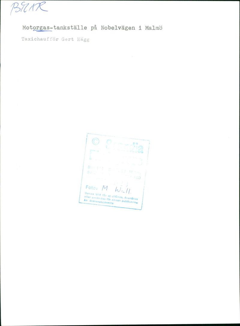 Gas-fuelled cars. LPG station in Malmö - Vintage Photograph