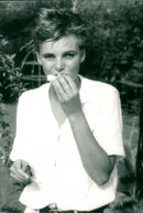 Marriage of Swedish model Cécilia Rodhe and Tennis player Yannick Noah. - Vintage Photograph