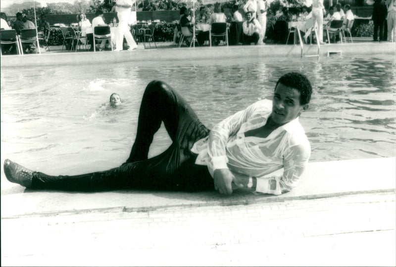 Marriage of Swedish model Cécilia Rodhe and Tennis player Yannick Noah. - Vintage Photograph