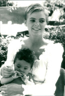 Marriage of Swedish model Cécilia Rodhe and Tennis player Yannick Noah. - Vintage Photograph