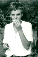 Marriage of Swedish model Cécilia Rodhe and Tennis player Yannick Noah. - Vintage Photograph