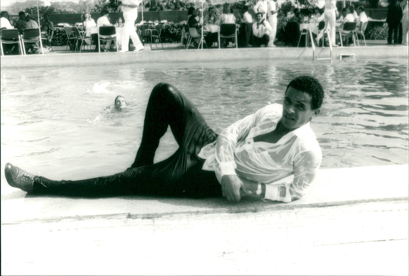 Marriage of Swedish model Cécilia Rodhe and Tennis player Yannick Noah. - Vintage Photograph