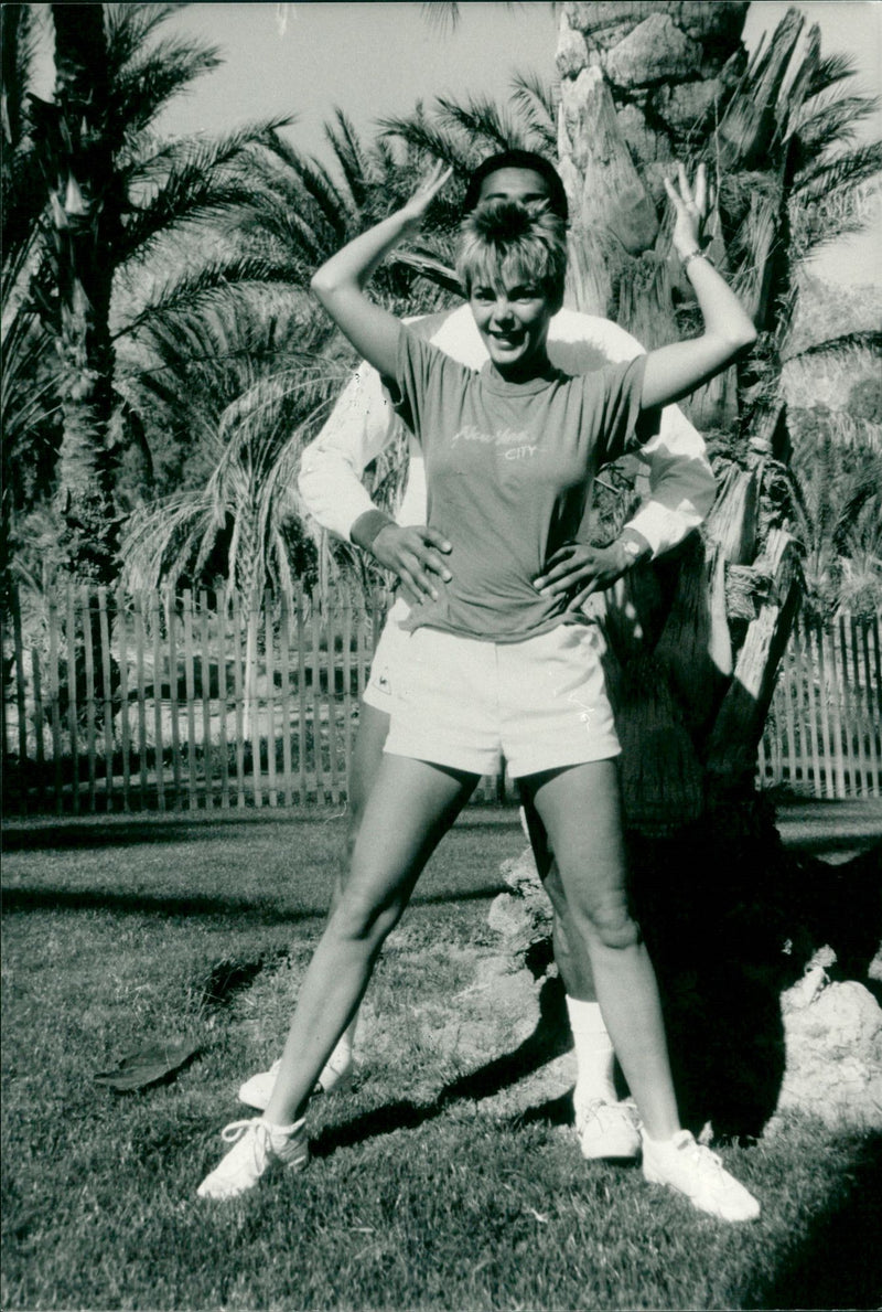 Swedish model Cécilia Rodhe and Tennis player Yannick Noah. - Vintage Photograph