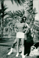 Swedish model Cécilia Rodhe and Tennis player Yannick Noah. - Vintage Photograph