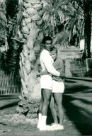 Swedish model Cécilia Rodhe and Tennis player Yannick Noah. - Vintage Photograph