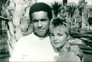 Swedish model Cécilia Rodhe and Tennis player Yannick Noah. - Vintage Photograph