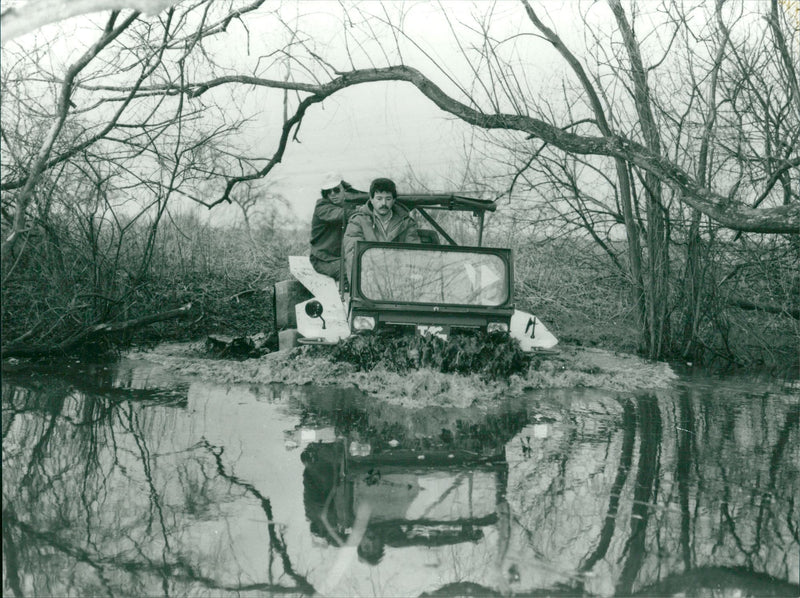 Amphibious cars. - Vintage Photograph