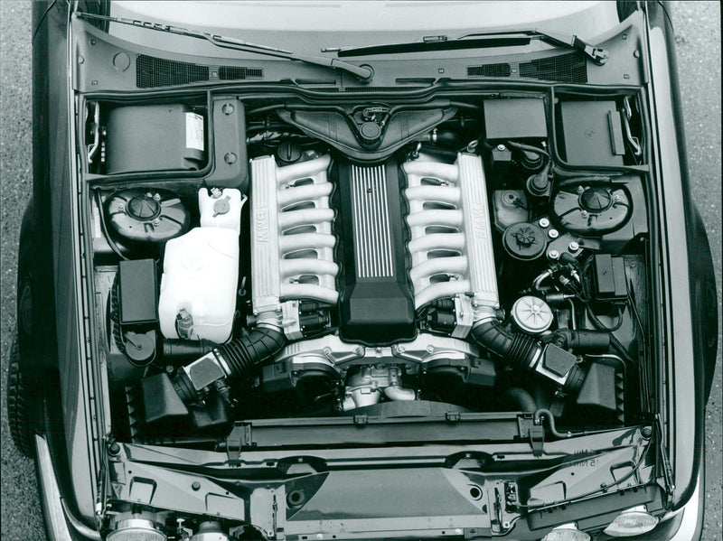 BMW 750 i - 12 cylinder engine - Vintage Photograph