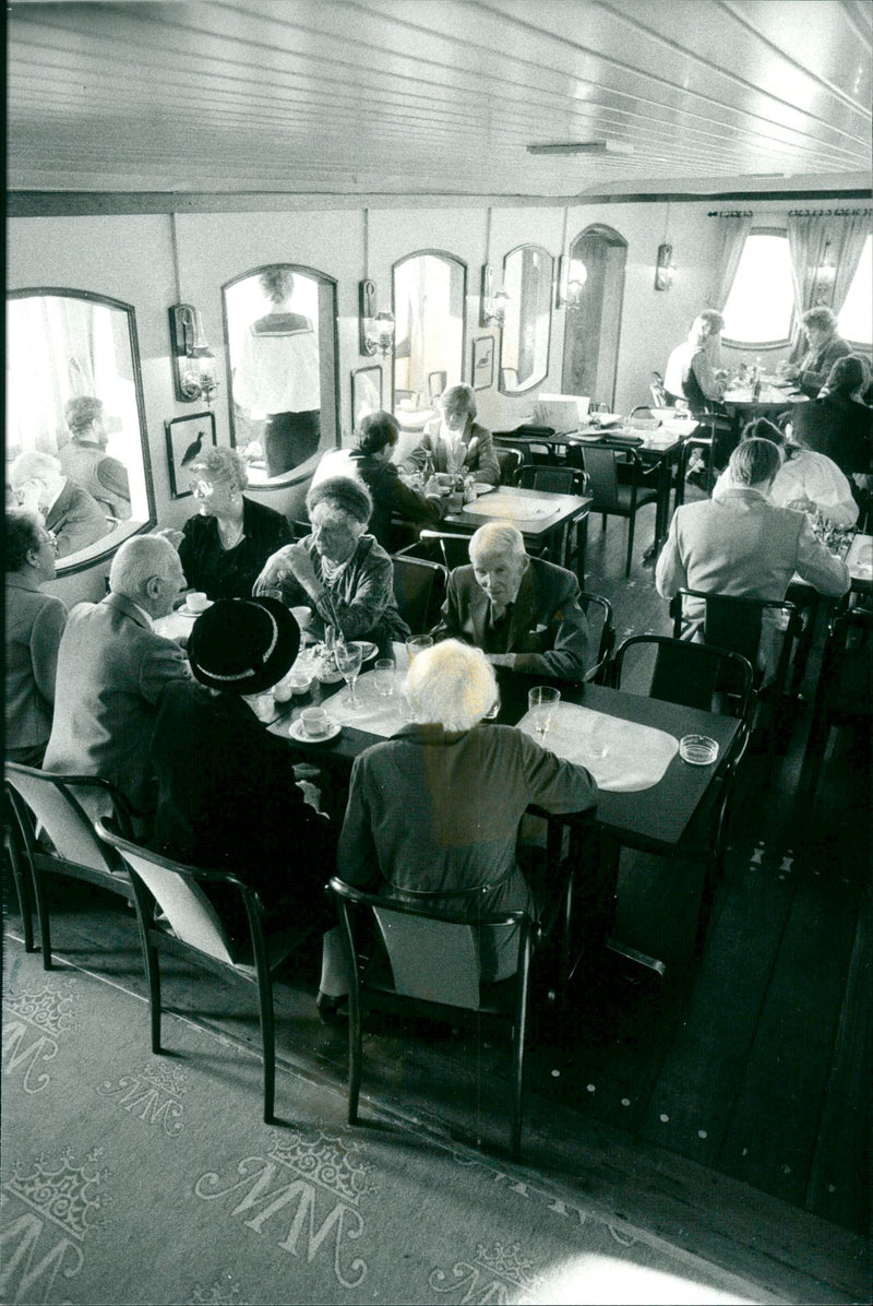 Lunch eater at Mälardrottningen Yacht Hotel - Vintage Photograph