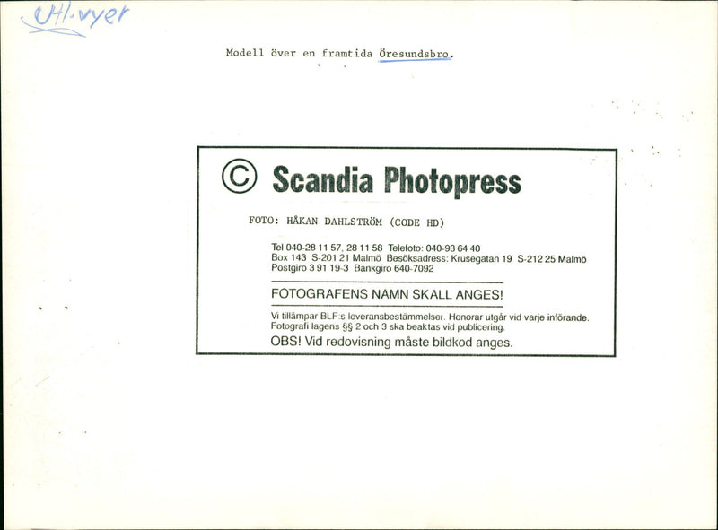 Model of Öresund Bridge - Vintage Photograph