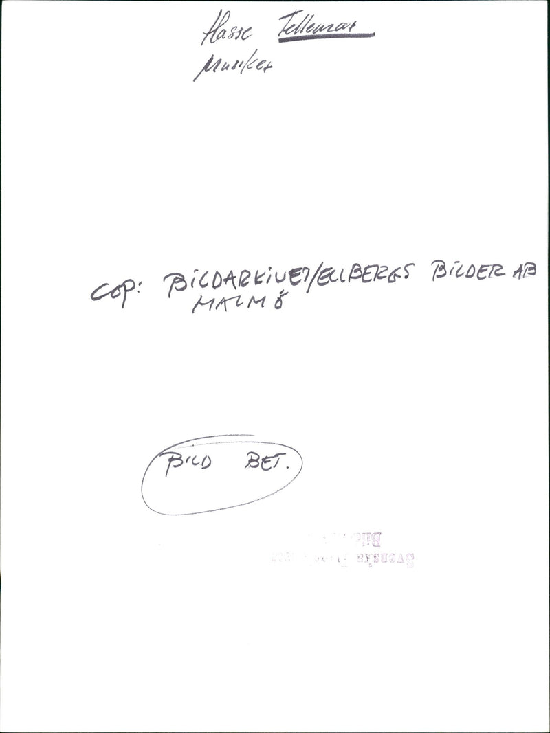 Hasse Tellemar, Musician in Stockholm. - Vintage Photograph