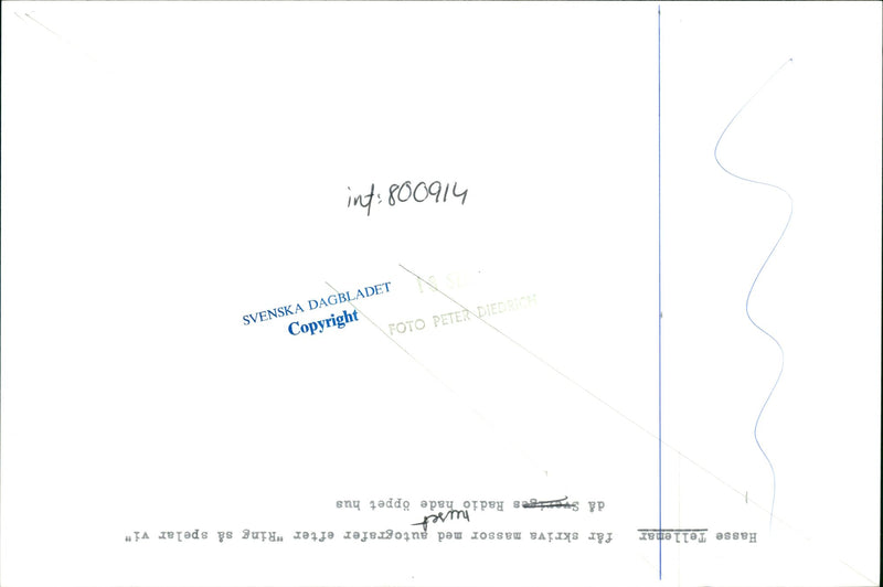 Hasse Tellemar, Musician in Stockholm. - Vintage Photograph