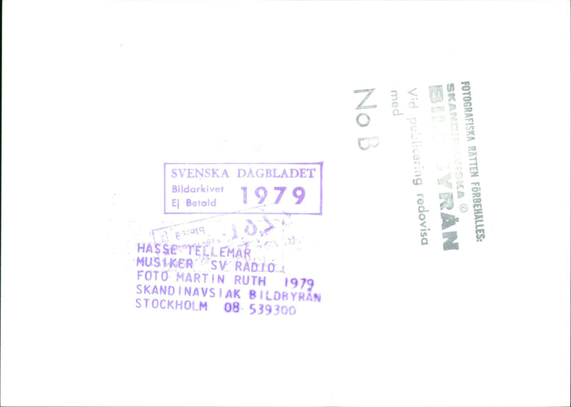 Hasse Tellemar, Musician in Stockholm. - Vintage Photograph