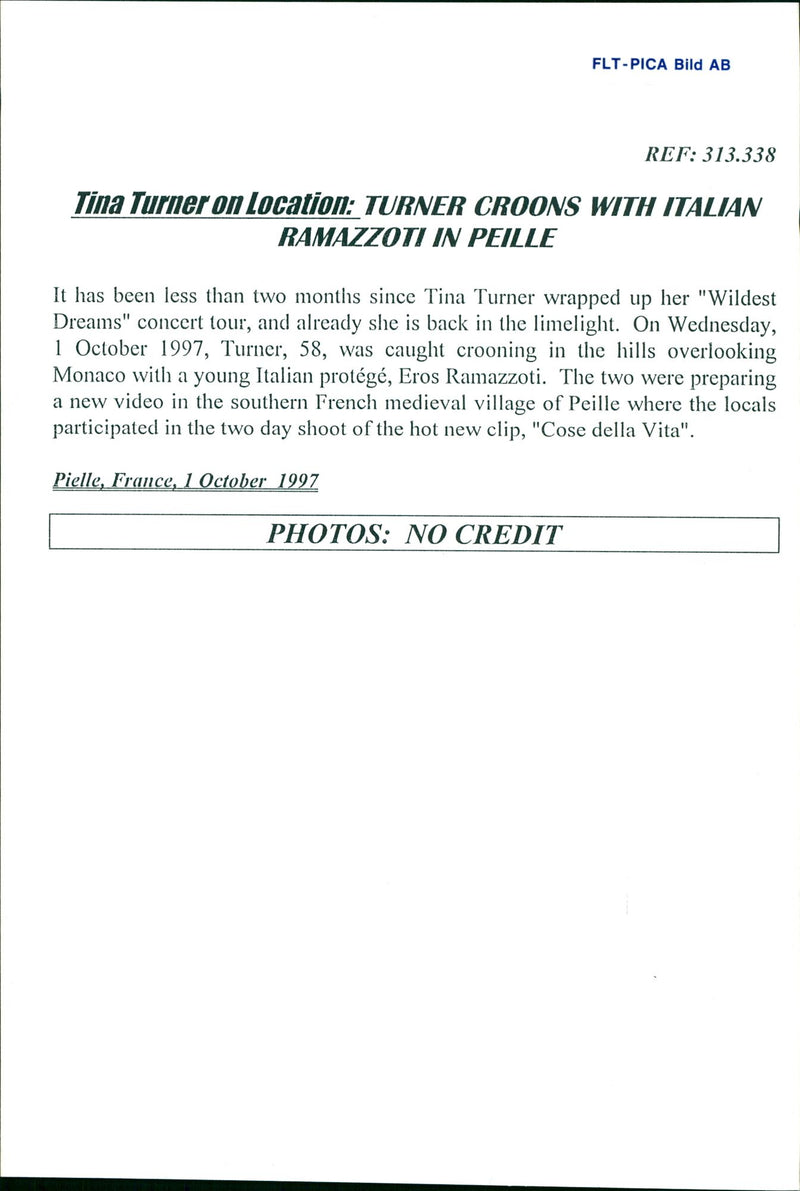 Tina Turner and Eros Ramazotti - Vintage Photograph