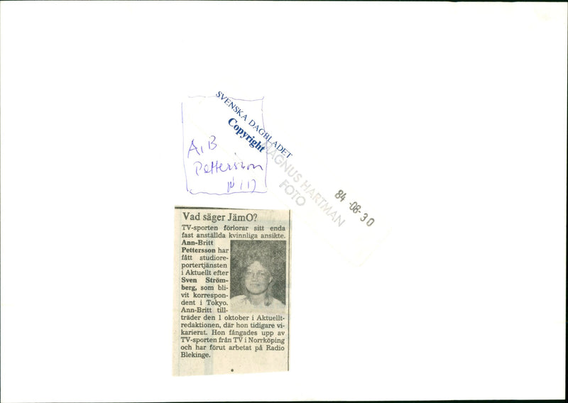 Ann-Britt Pettersson - Vintage Photograph
