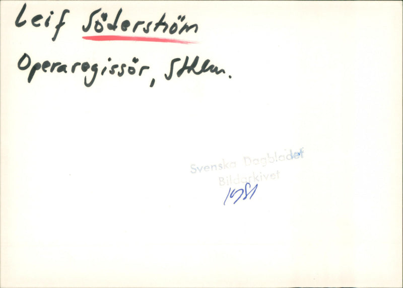 Leif Eric Soderstrom was a Swedish opera director and librettist. - Vintage Photograph