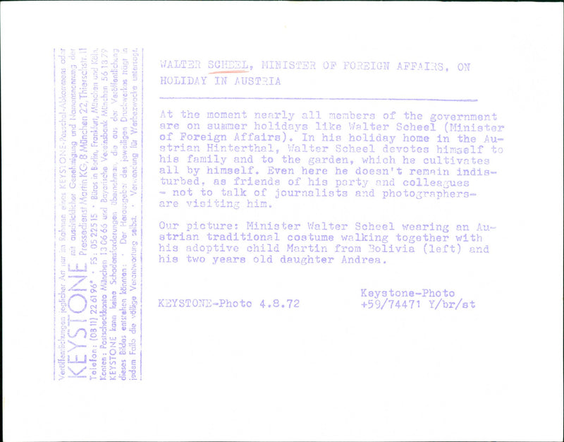 Scheel, Walter Politician - Vintage Photograph