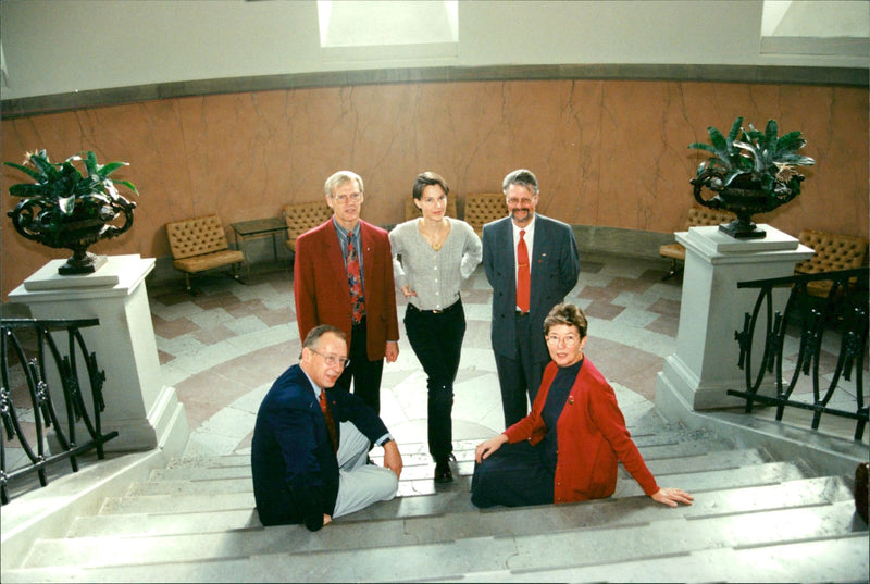 Stockholm County Council: Bosse Ringholm, Olivia Wigzell, Claes Anstrand, Bo Krogvik and Eleine Kristensson - Vintage Photograph