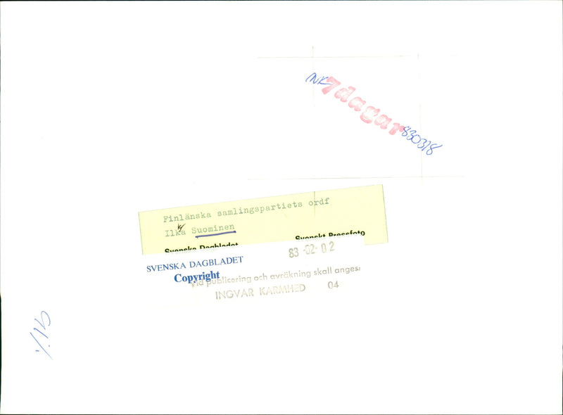 Ilkka Suominen, a Finnish politician from the National Coalition Party. - Vintage Photograph