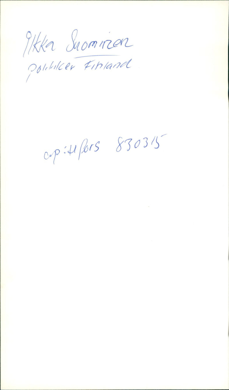 Ilkka Suominen, a Finnish politician from the National Coalition Party. - Vintage Photograph