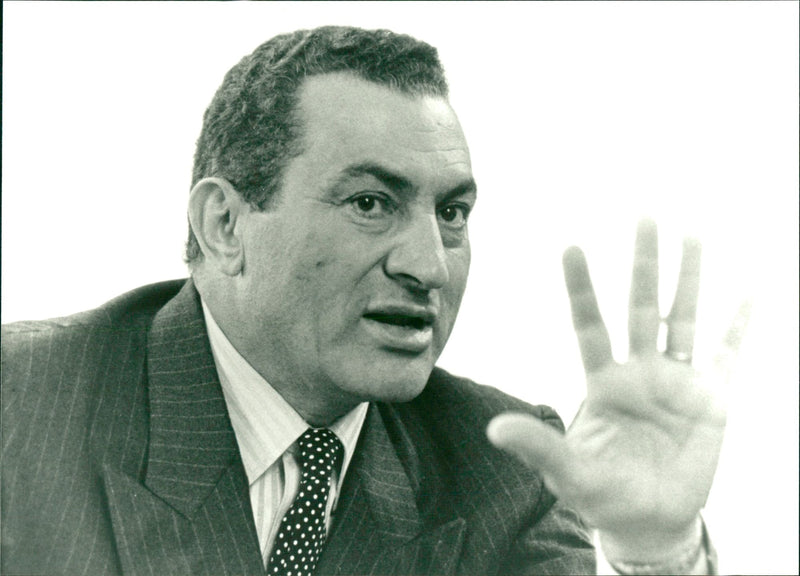 Hosni Mubarak, the Egypt Politician - Vintage Photograph